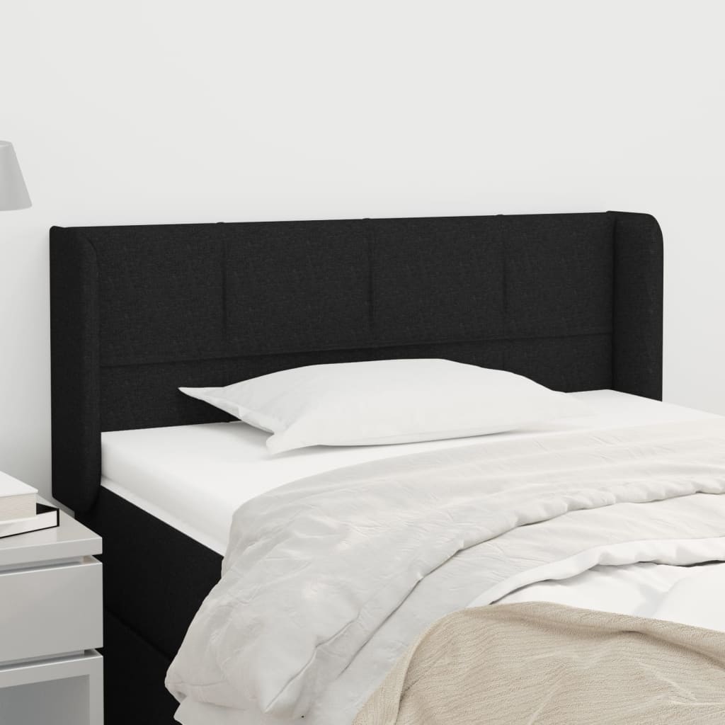 Headboard with Ears Black 103 x 16 x 78 88 cm Fabric
