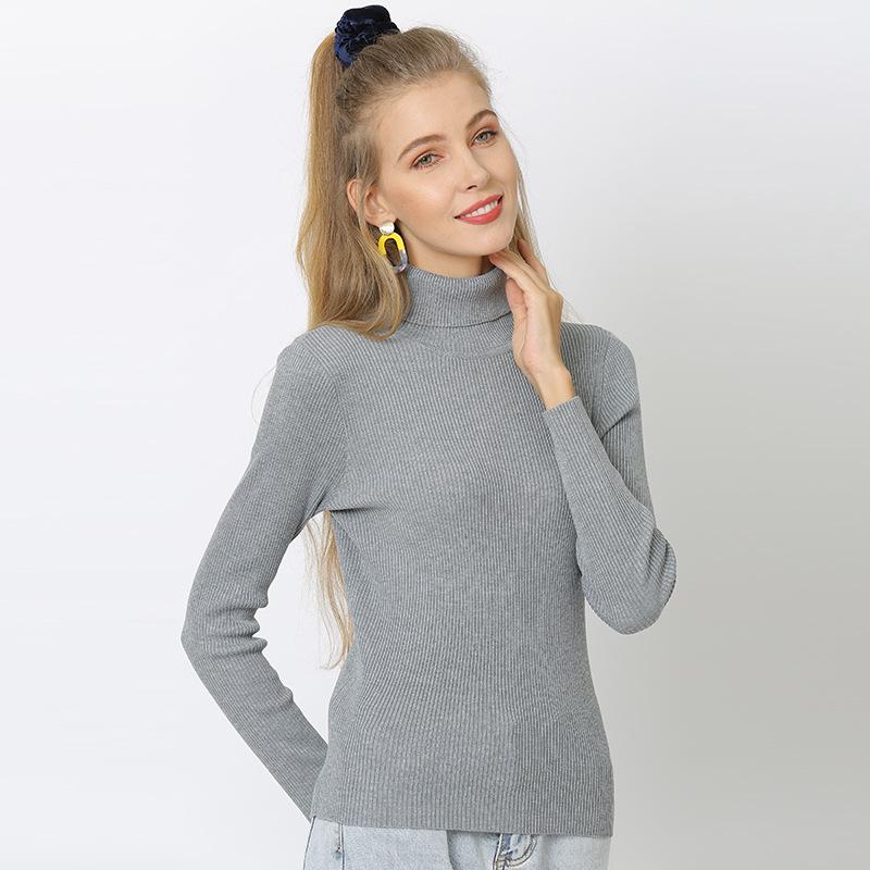 Winter Women Turtleneck Sweaters Slim Tops Women Pullover High Collar Knitted Undercoat Sweater Jumper Soft Thermal Underwear