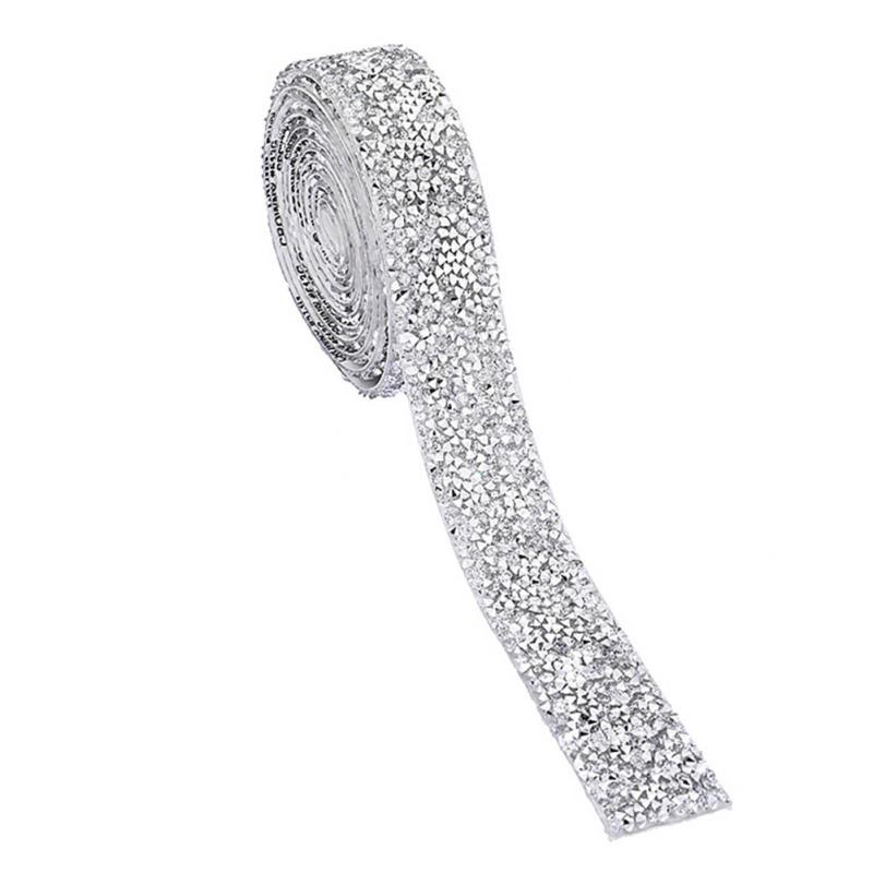 Лидер продаж, 1 рулон 3 ярдов, смоляная наклейка с бриллиантами, блестящая наклейка со стразами, самоклеящаяся наклейка со стразами