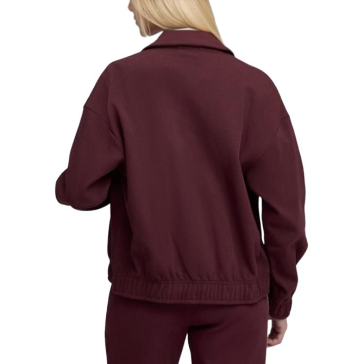 Puma T7 Relaxed Comfortable Versatile Sports Loose Color-Block Drop-Shoulder Jacket With Small Logo Double Zipper Women Jacket Burgundy 633960-96