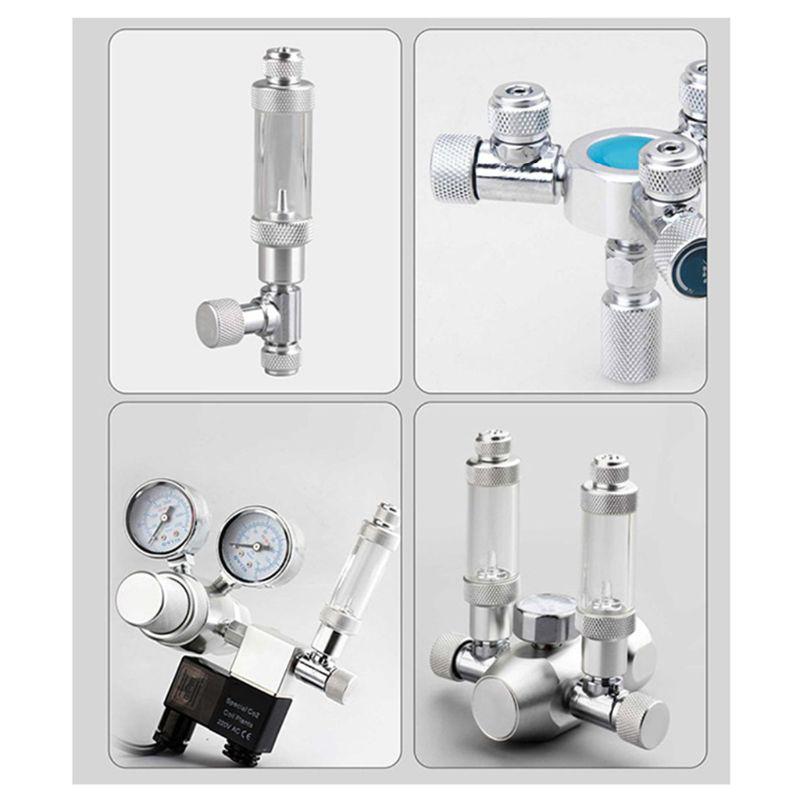 Регулятор CO2 для аквариумных растений с одной головкой/двумя головками, точный игольчатый клапан, счетчик пузырьков для аквариумных аксессуаров C42