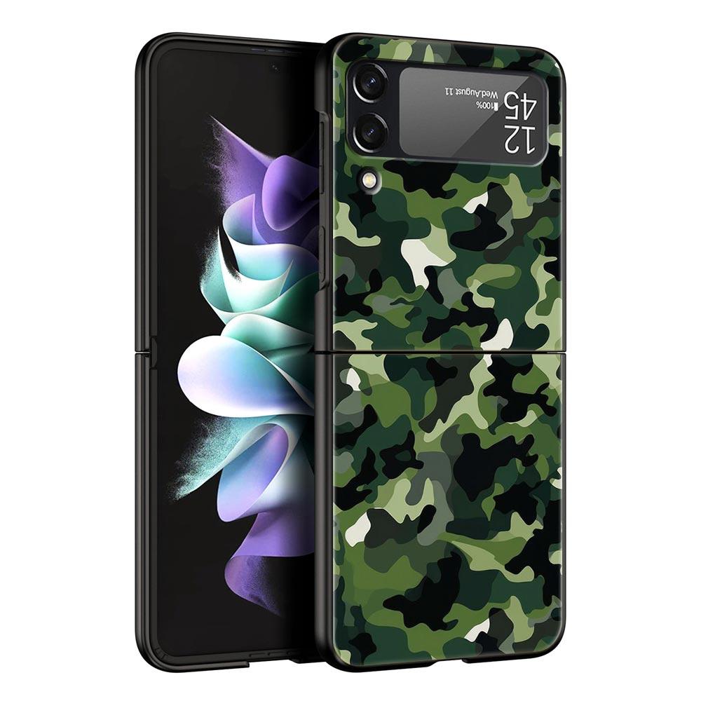 Камуфляжная Военная Армейская Чехол-Бампер Для Samsung Galaxy Z Flip 6 5 4 3 Корпус Для Samsung Z Flip3 Flip4 Flip5 Жесткий PC Чехол
