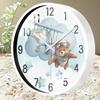 Flying Bear Cartoon Round Silent Hanging Wall Clock, Suitable For Living Room, School,Study Room,Bedroom, Children's Gifts