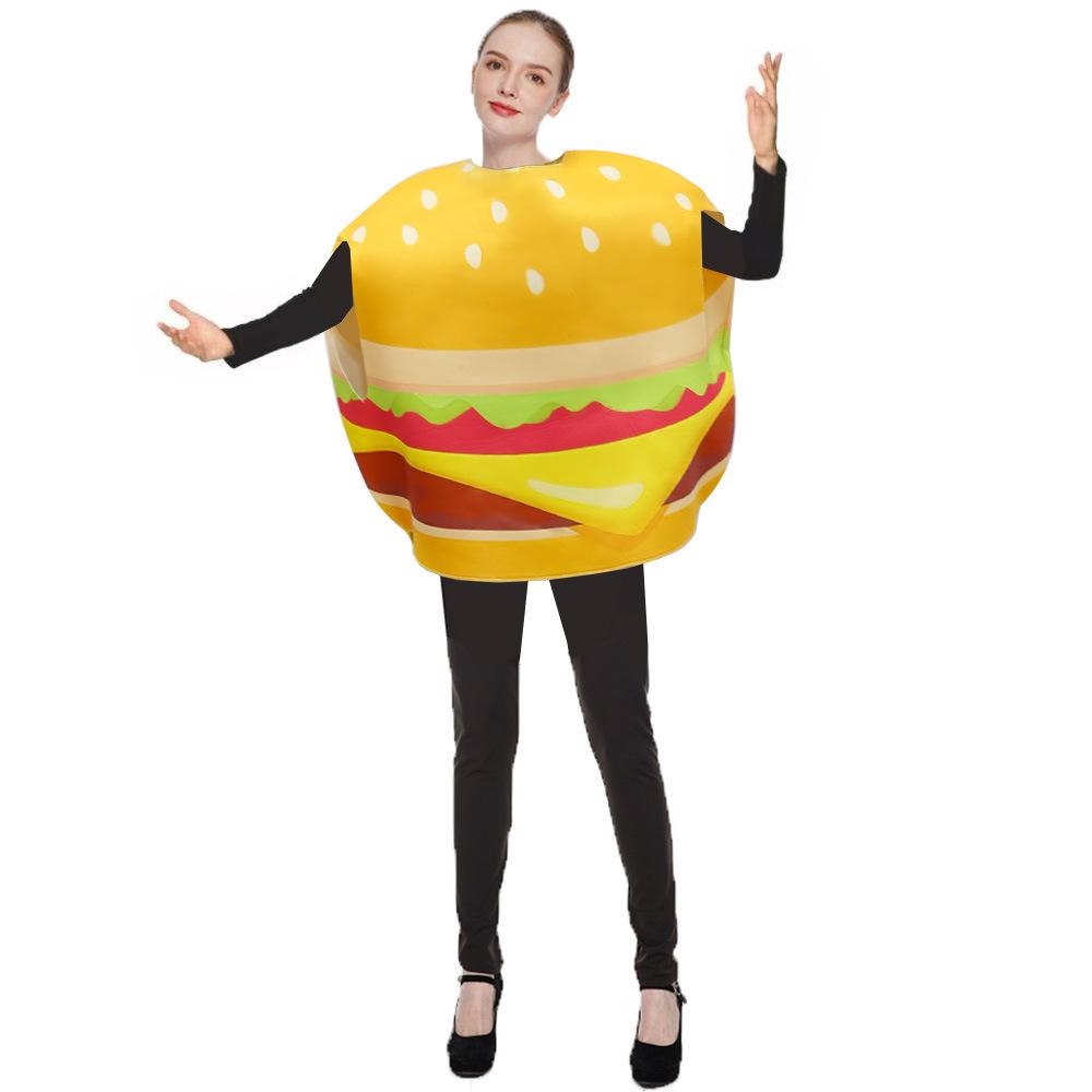 Halloween Party Cosplay Costume Hamburger Hot Dog Bread Stage Performance Funny Outfit