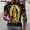 Guadalupe Virgin Mary Catholic Printed 3D T-shirt Men Summer Fashion Casual Clothes Harajuku Streetwear Tees Tops