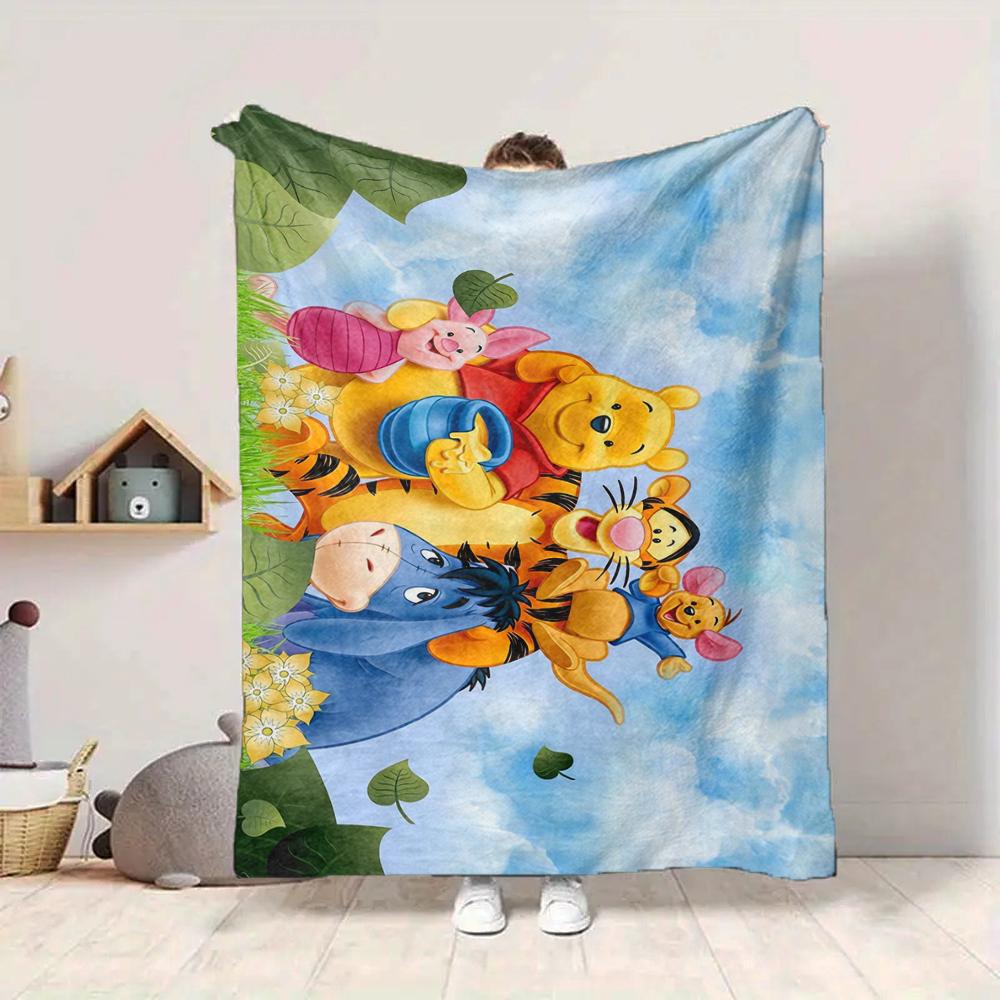 1Pc Winnie Pooh Friends Blanket Soft And Comfortable Casual Warm Camping Travel Christmas Halloween Xmas Gift M928444