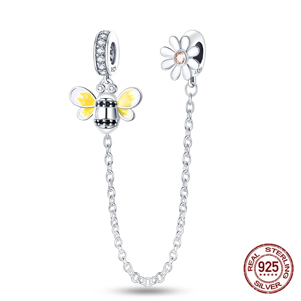 Original 100% 925 Silver Star Moon Safety Chain Fit 925 Original Bracelet & 3mm Bracelet DIY Jewelry Making Women Gift