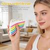 Rainbow Cake Squishy, Jumbo Slow Rising Squeeze Fidget Sensory Toy, Giant Layer Cake Slice Soft Stress Relief Squishy for Adults Birthday Gift Party F