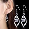 Zircon Simple Silver Earrings Female Rotating Love Temperamental Tassels Eardrops Ear Hooks Twist Fashion Ear Jewelry