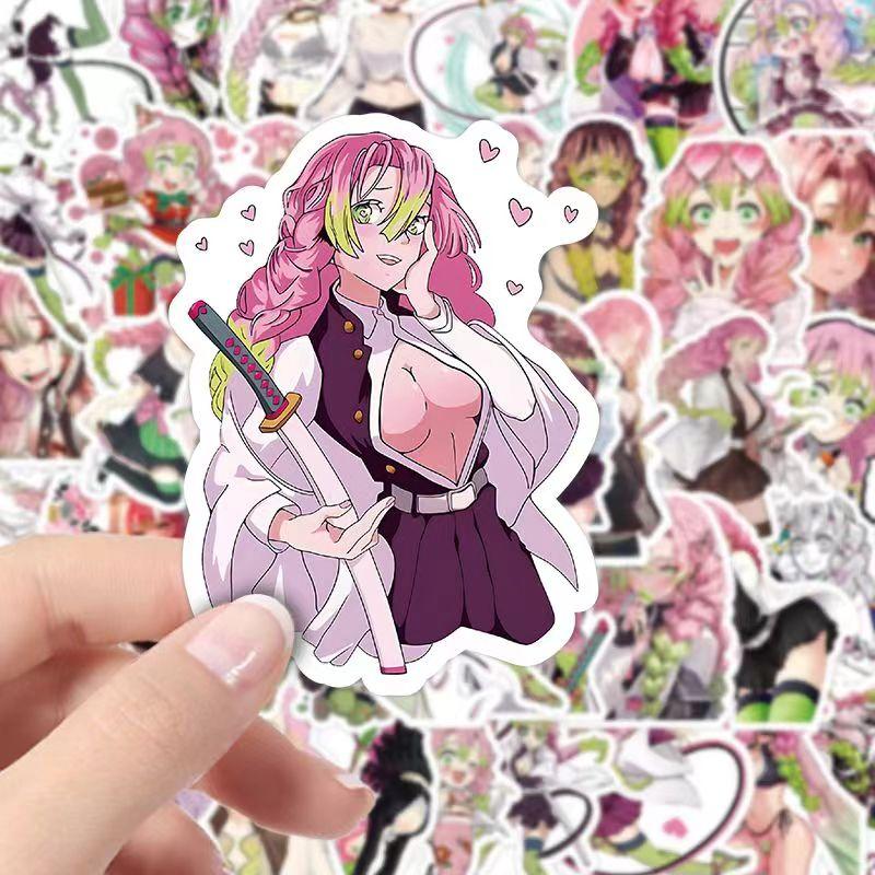 Mitsuri Kanroji Color Stickers, 52 Sheets (not Repeated), Waterproof and Sunscreen.