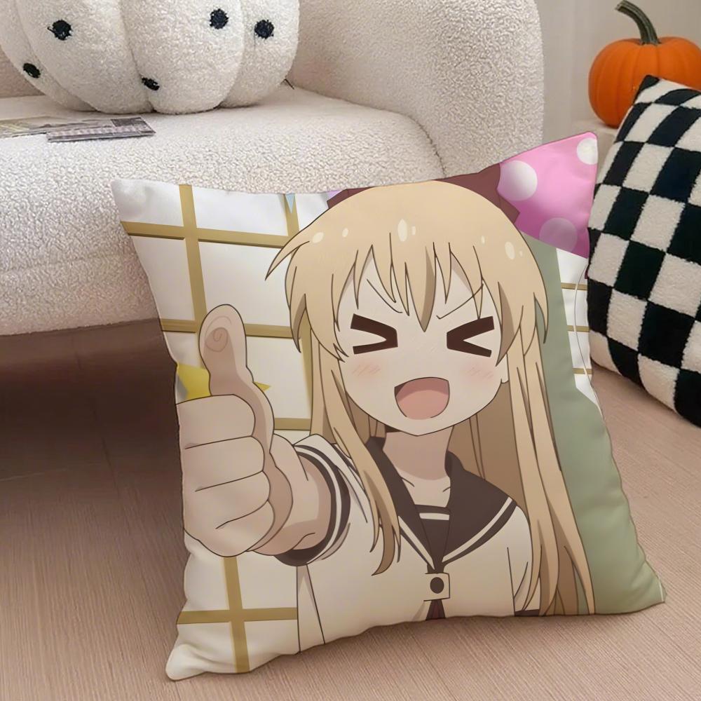 Классическая Забавная Японская Аниме Y-Yuru Yuri Наволочка Чехол для Подушки Скрытая Пуговица Прочный Полиэстер Подушка на Стул