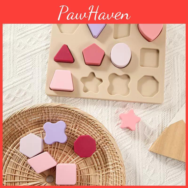 Food Grade Silicone Childrens Puzzle Toy With Geometric Blocks For Early Education And Parentchild Play
