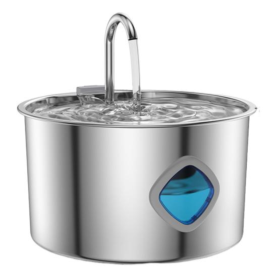 Cat Water Fountain 3.2L/108oz Purify Water Fountain Stainless Steel Drinking Fountain with Silent Water Pump Healthy Living Water for Home Indoor Cats