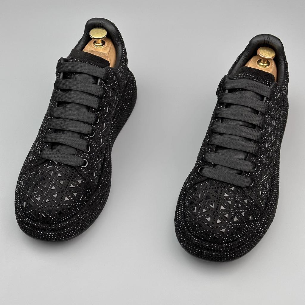 Fashion Men Thick Bottom Trend Rhinestones Light Luxury Full Diamond Fashion Korean Version Men Low-top Casual Sneakeas 8