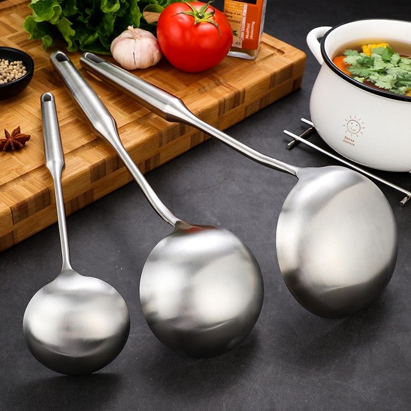 Soup Spoon For Home Large Soup 304 Stainless Steel Spoon Long Handle Spoon Porridge Spoon Porridge Spoon Soup Scoop Hot Pot Slotted Ladle