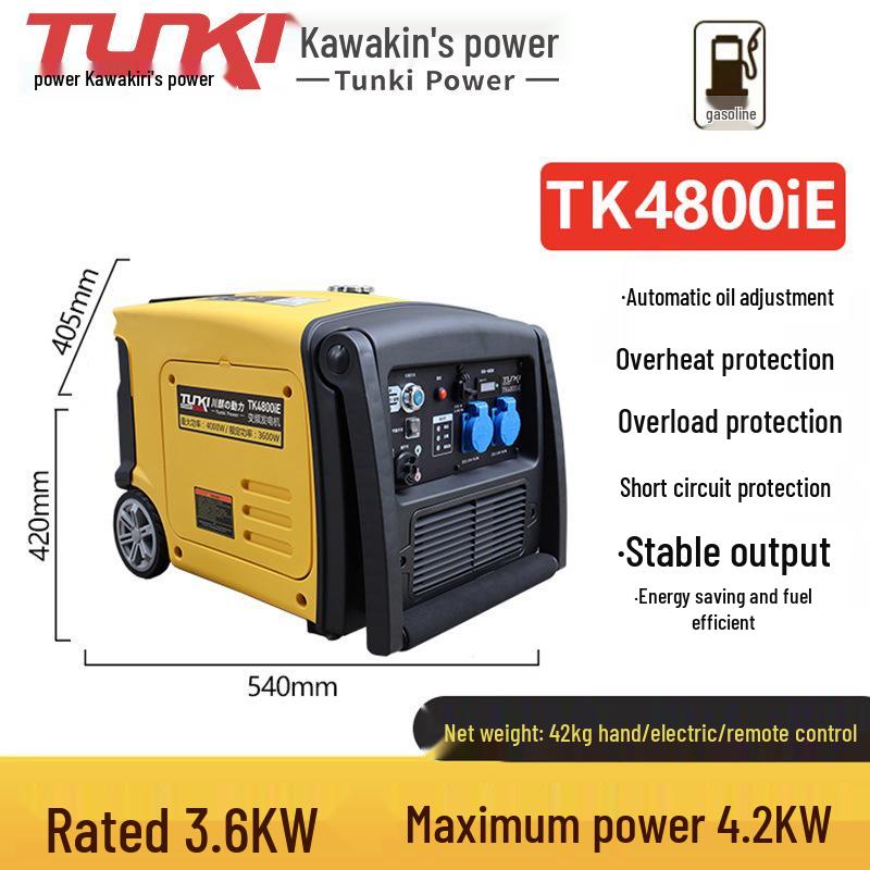 Silent 2kW/3kW Portable Inverter Gasoline Generator for RV and Outdoor Camping, 220V Handheld