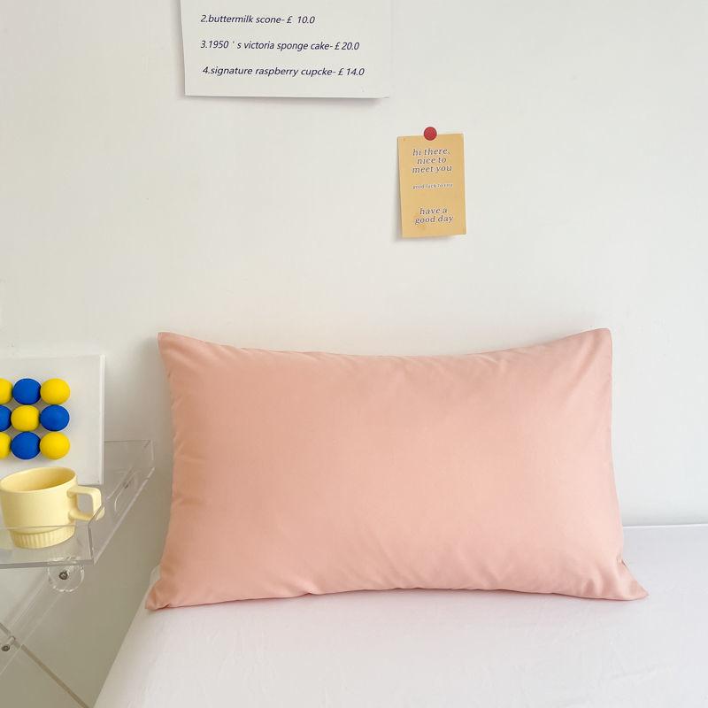 Washed Cotton Brushed Solid Pillowcases - Pair 48x74, Simple Design