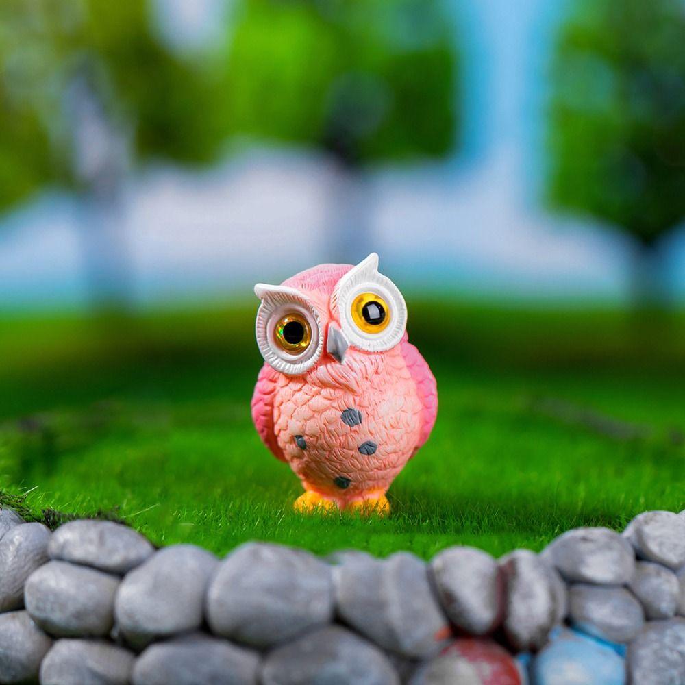 Resin Crafts Owl Miniatures Cute Mini Owl Ornaments Creative Simulation Owl Ornaments  Outdoor
