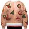 Women Men Funny Chest Hair Print Ugly Christmas Sweaters Jumpers Couple Autumn New Year Eve Holiday Party Xmas Sweatshirt Ropa