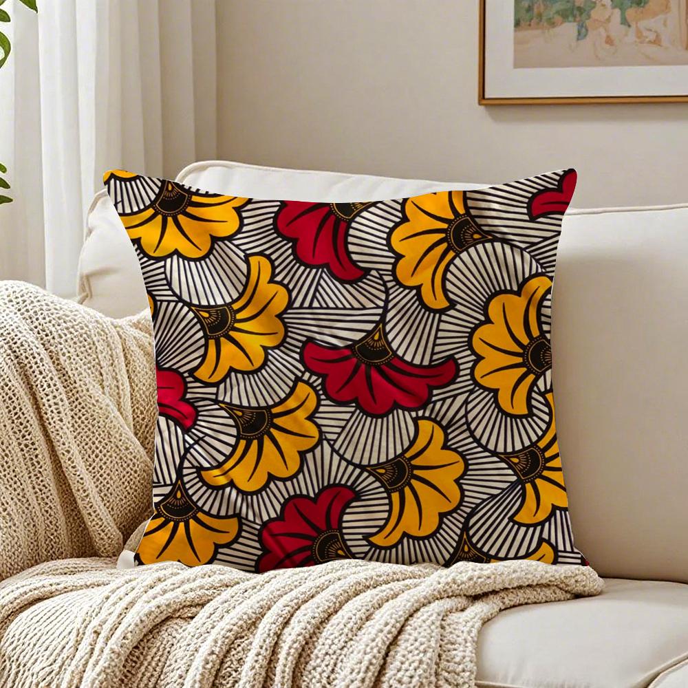 Bold Cultural Pattern Style Print Cushion Cover Linen Pillowcase Soft  for Sofa Bed Home Room Decor