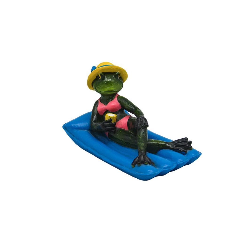 Resin Animal Sculpture Cartoon Floating Pond Ornament Funny Miniatures Figurine Desk