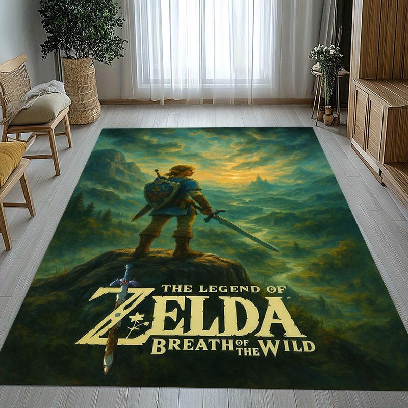 Retro Z-Zelda Cartoon Link Games Living Room Non-Slip Area Rug Soft Carpet for Bedroom Kids Playroom Sofa,Home Decor Doormat