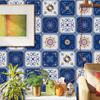 10 шт., европейский стиль, синяя наклейка на плитку, кухонный щиток, маслостойкая ванная комната, водонепроницаемая, домашний декор, наклейки на стены, художественная роспись