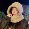 Scarf Integrated Hat Women's Winter Warm Knitted Wool Hat Fashion Hat