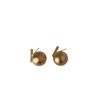 One-Word Brushed Round Metal Ball Stud Earrings Female Niche Simple Personality Fashion Temperament Elegant Versatile Earrings Earrings