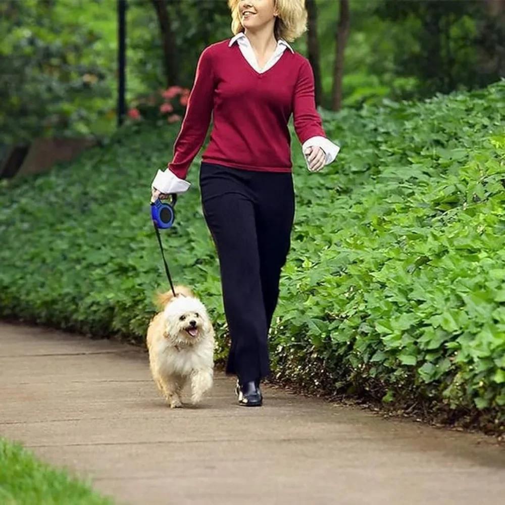 Товары для животных Автоматический выдвижной поводок для собак 3 м 5 м Прочный поводок из полиэстера для щенков, для ходьбы, бега, удобный