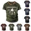 Men's Raglan T-shirt Retro Short Sleeve Round Neck Letter Printing Tops