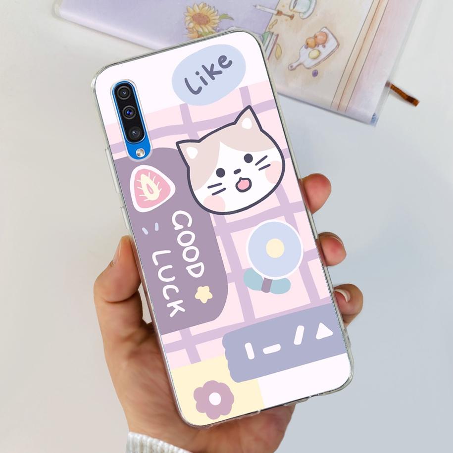 For Cover Samsung Galaxy A50 Phone Case Luxury Marble Flower Transparent Soft Bumper For Samsung A50S A30S A307F A507F A 50 Capa