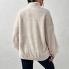 Sweatshirt For Women Half Zip  Pocket Drop Shoulder Teddy Sweatshirt Christmas Sweatshirts For Women