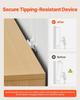 5 Drawer Rattan Dresser, Modern Closet Dresser for Bedroom, Natural Rattan Chest of Drawers with Metal Handles & Wooden Legs, Chest Clothing Organizer
