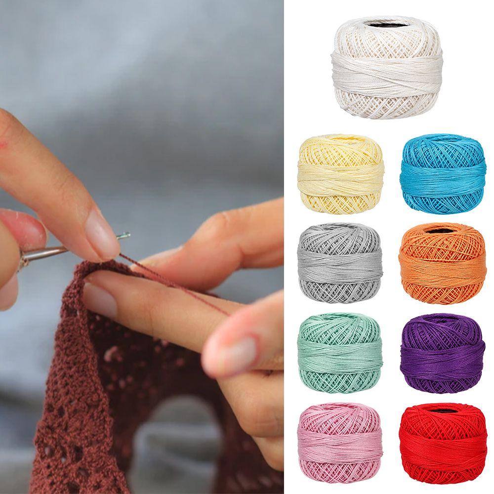Легкая пряжа из чистого хлопка с кружевом для вязания крючком и спицами - Доступно несколько цветов