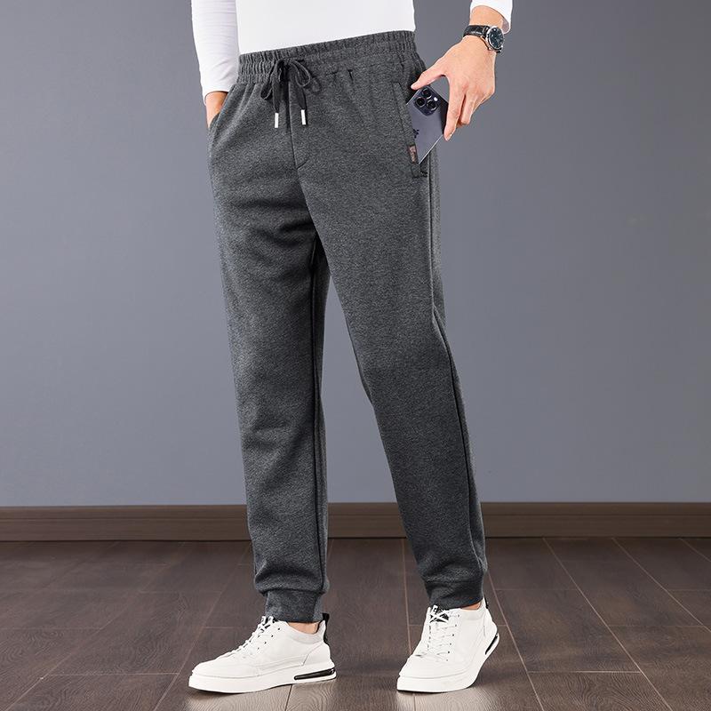 Спортивные брюки больших размеров для весны и осени, мужские, с эластичной резинкой на талии, свободные, прямые, удобные, повседневные брюки