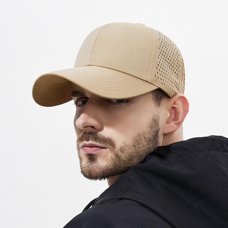 Hard-top Perforated Mesh Quick-drying Baseball Cap for Men Lightweight Breathable Simple and Sun-protective Outdoor Cap