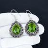 Unique Peridot Gemstone Earrings, 925 Sterling Silver Earrings, Silver Earrings For Gift, Peridot Dangle Drop Earrings For Valentine's Day Gifts