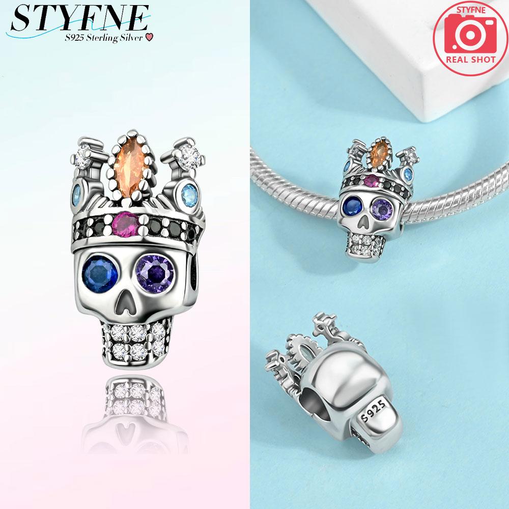 Anniversary Copper Halloween Series Charms Luminous Skull Lil Ghost Beads Fit Original Bracelet Women Fine Jewelry Gift