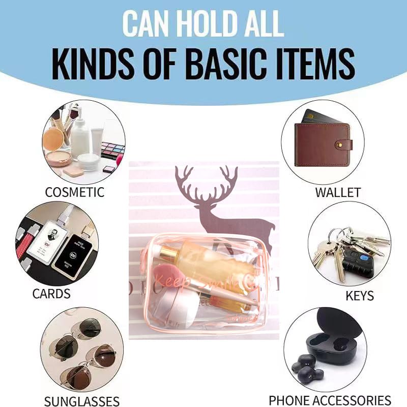 Set of 2 PVC Clear Toiletry Transparent Waterproof Cosmetic Makeup Beautiful Makeup Small Cosmetic Smile Bathroom Pouches Bags, Bags, Bags, Pouches,