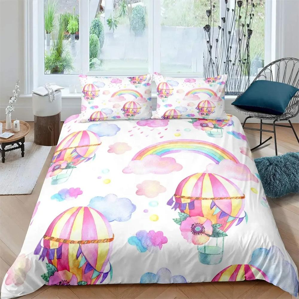 Air Balloon Duvet Cover Collection Romantic Balloon Bedding Collection Extreme Sports Games Comforter Cover Romantic Trip Twin Quilt Cover