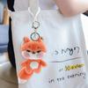 Plush Pink Cheek Fox Keychain Stuffed Animal Doll Key Ring Holder DIY Handbag Pendant Backpack Decoration Kids Adults Birthday Gift