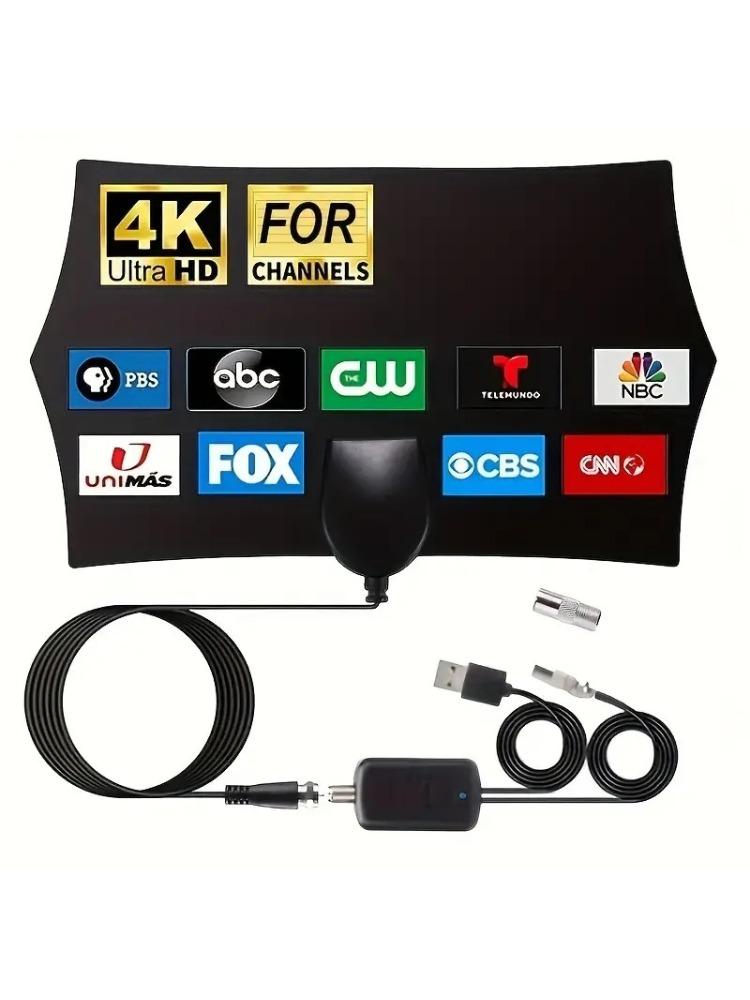 4K1080P HD Шестиугольная ТВ-антенна - Мощный усилитель сигнала для Смарт/Старых телевизоров с большим радиусом действия и широкой совместимостью