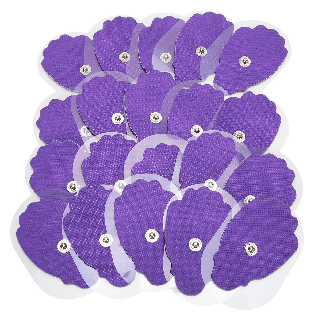 20 шт. нетканые пуговичные электродные подушечки ручной формы для массажной терапии TENs EMS фиолетового цвета