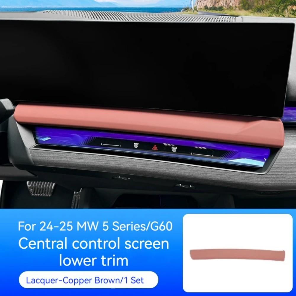 For BMW 5 Series G60 2024-2025 Carbon Fiber Car Center Console Navigation Screen Lower Panel Decorate Sticker Car Accessories