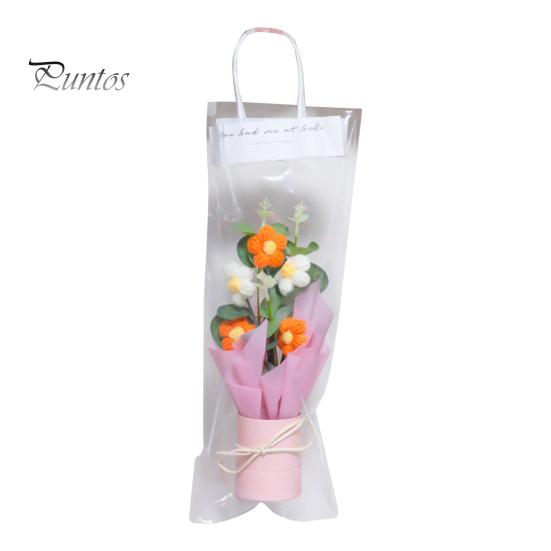 Букет крючком со светодиодной подсветкой, ручной работы, вязаный цветок, искусственный букет, яркий внешний вид, фальшивый букет, подарок на День святого Валентина