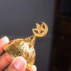 1 Mini Handheld Incense Burner Arab Middle Eastern Golden Star Crescent Small Incense Burner Home Restaurant Shop Holiday Party Decoration Ornaments