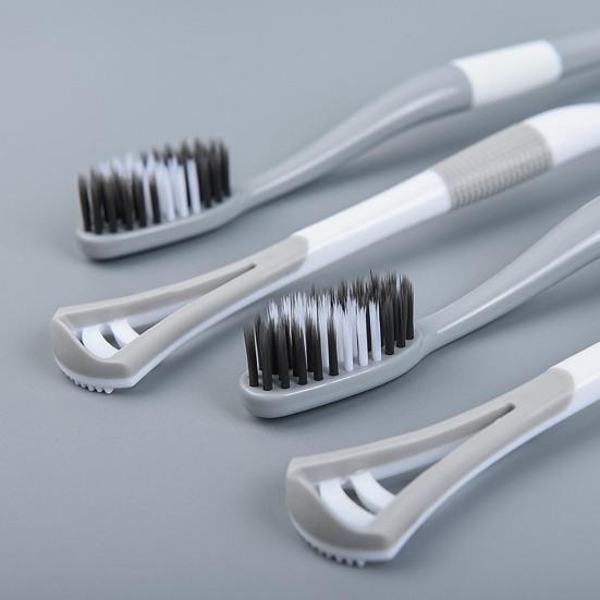 Скребки для языка Прочный портативный компактный набор зубных щеток двойного назначения с аксессуарами для дома