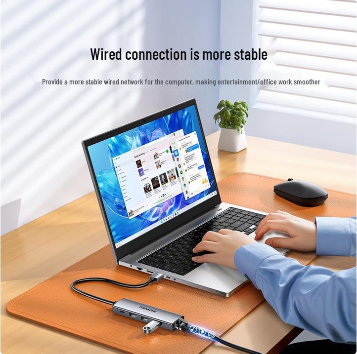 Док-станция ShanZe DKK6 USB-C: HDMI, Gigabit Ethernet, VGA, Аудио, USB-хаб.