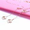 Purple Gold Rose Necklace, Simple Temperament Rose Gold Plated Collarbone Chain